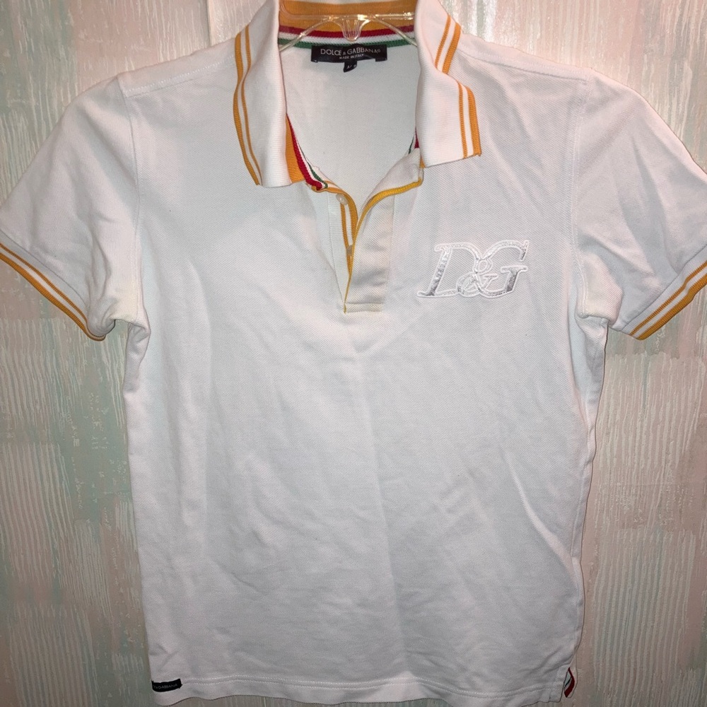 Dolce Gabbana white polo size M
